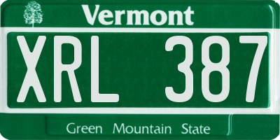 VT license plate XRL387