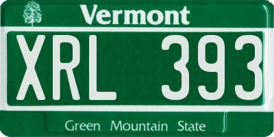 VT license plate XRL393