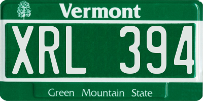 VT license plate XRL394