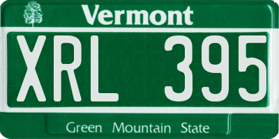 VT license plate XRL395