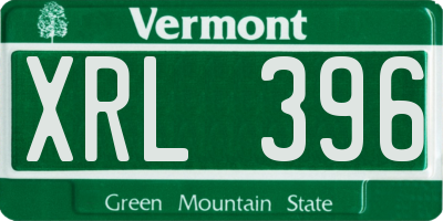 VT license plate XRL396