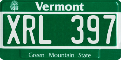 VT license plate XRL397