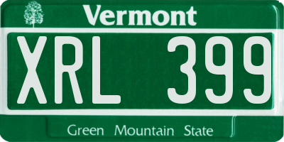 VT license plate XRL399