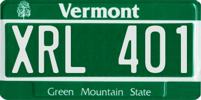 VT license plate XRL401