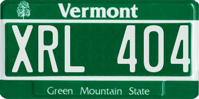 VT license plate XRL404