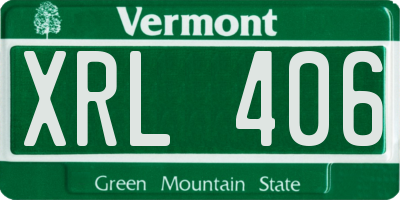 VT license plate XRL406
