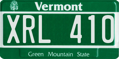 VT license plate XRL410