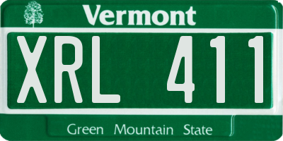 VT license plate XRL411