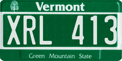 VT license plate XRL413