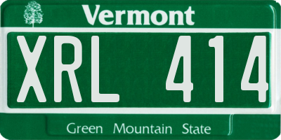 VT license plate XRL414
