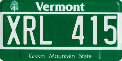 VT license plate XRL415