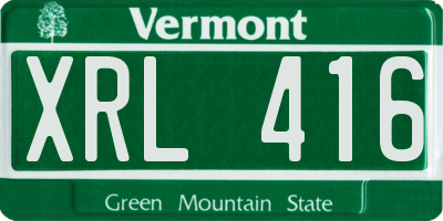 VT license plate XRL416