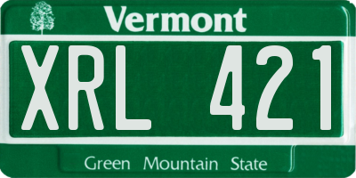 VT license plate XRL421