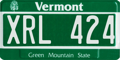 VT license plate XRL424