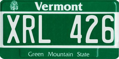 VT license plate XRL426
