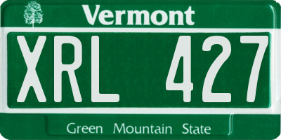 VT license plate XRL427