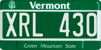 VT license plate XRL430