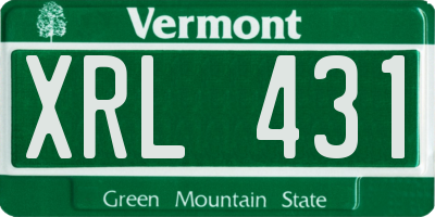 VT license plate XRL431