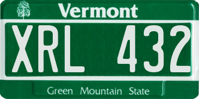 VT license plate XRL432