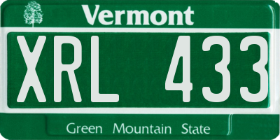 VT license plate XRL433