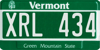 VT license plate XRL434