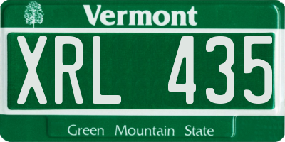 VT license plate XRL435