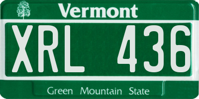 VT license plate XRL436