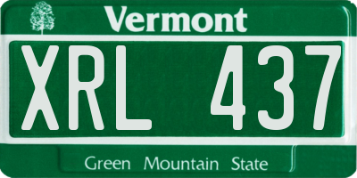 VT license plate XRL437