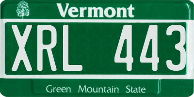 VT license plate XRL443