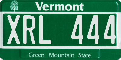 VT license plate XRL444