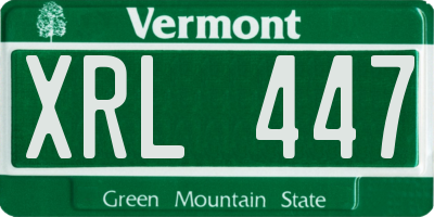 VT license plate XRL447