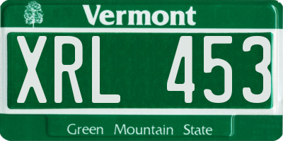 VT license plate XRL453