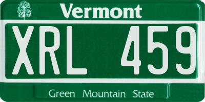 VT license plate XRL459