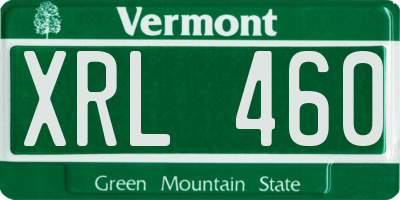 VT license plate XRL460