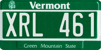 VT license plate XRL461