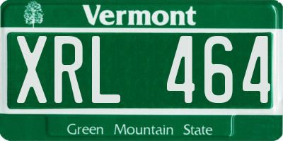 VT license plate XRL464