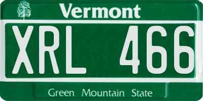 VT license plate XRL466