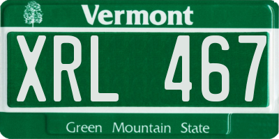 VT license plate XRL467