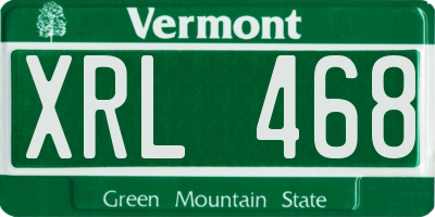 VT license plate XRL468
