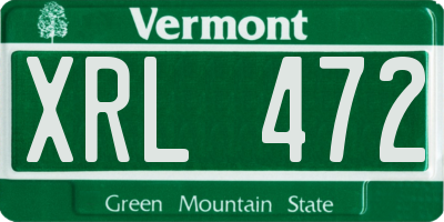 VT license plate XRL472