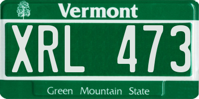 VT license plate XRL473