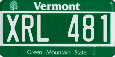 VT license plate XRL481