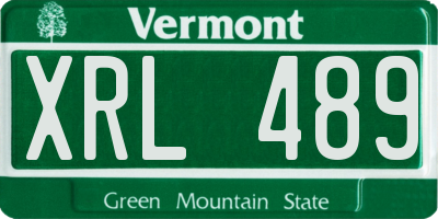 VT license plate XRL489