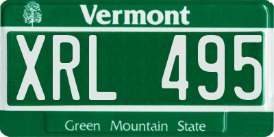 VT license plate XRL495