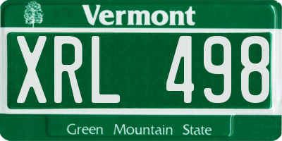 VT license plate XRL498