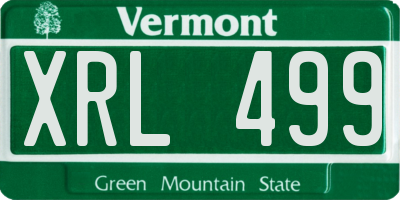 VT license plate XRL499