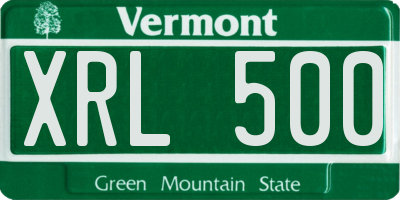 VT license plate XRL500