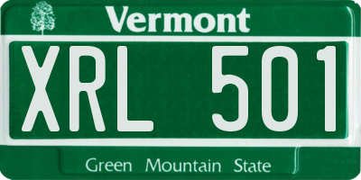VT license plate XRL501