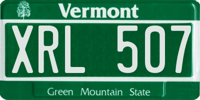 VT license plate XRL507