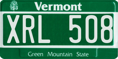 VT license plate XRL508